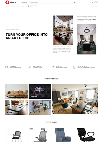 تصميم موقع شركة اركان للبيع الاثاث المكتبى (بمصر)