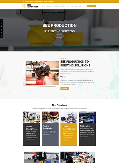 تصميم موقع مؤسسة bees3d للطباعة ثلاثية الابعاد (بالسعودية)